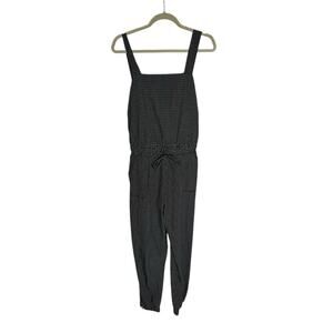 Albion Midnight Dash Black & White Polka Dot Open Back Overall Jumpsuit Small